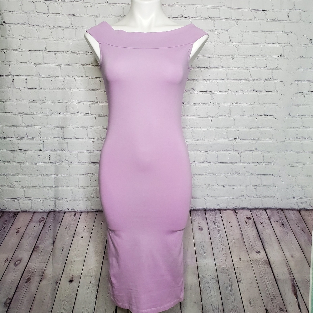 ASOS Light Purple Lavender Bodycon Dress with Back Cutouts Size 4